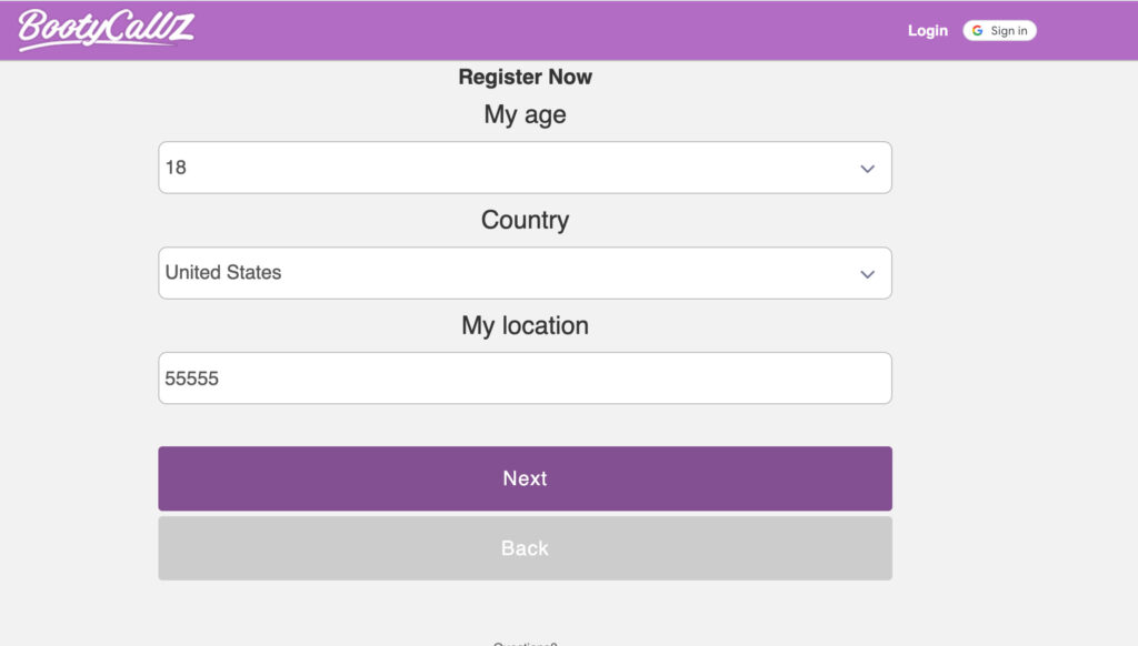 Registration Page